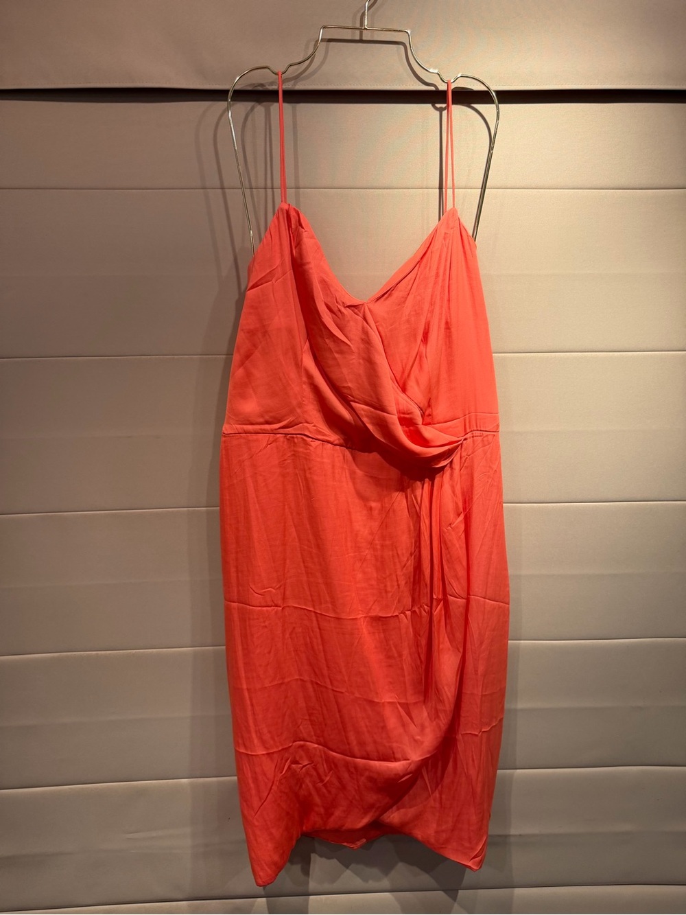 Banana Republic Strappy Drape-Front Dress — Coral Dream